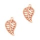 Metal charm Leaf 17x9mm Rosé gold